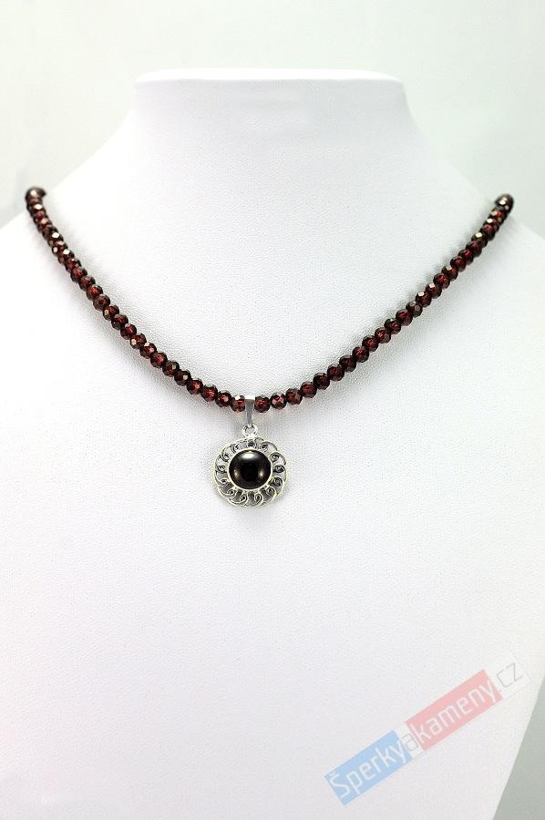 Náhrdelník z broušeného granátu QA "životní vášeň IV" Ag 925/1000 (GR701S)