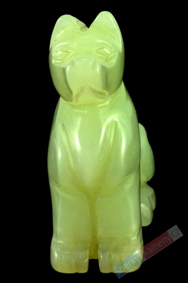 Figurka psa z jadeitu, vel. cca 6,5 cm (JD151F)