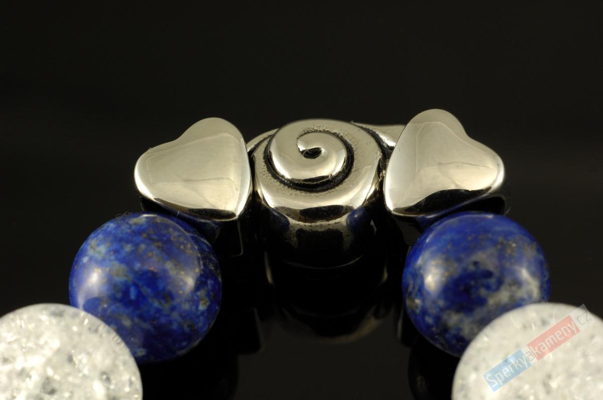 Náramek z křišťálu a lapisu lazuli "láska života" (KR180NS)