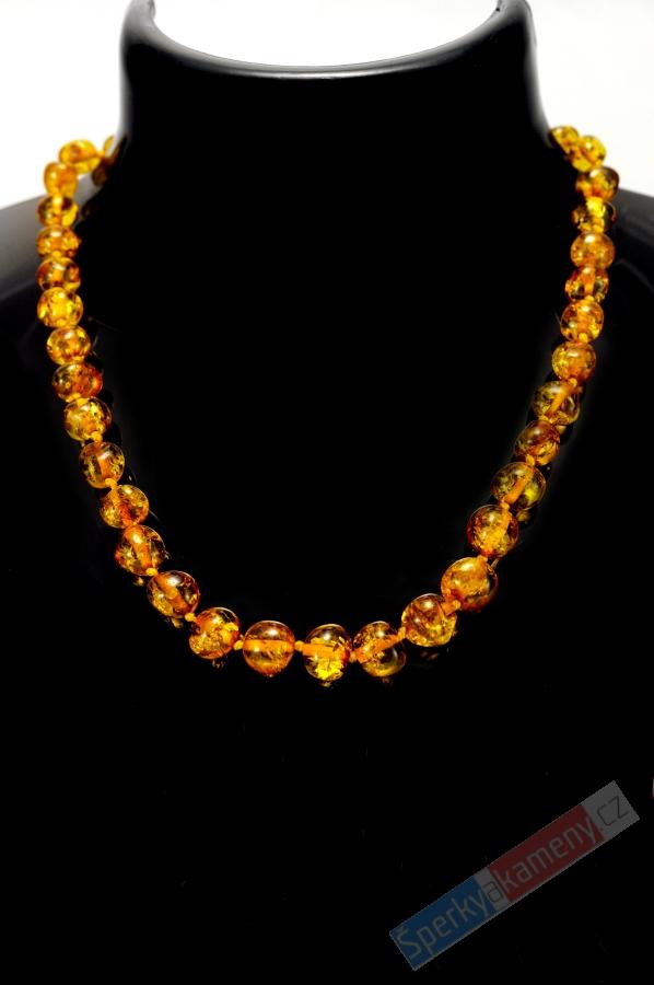 Dětský provazovaný náhrdelník z jantaru QA "medík" (JA200PD)