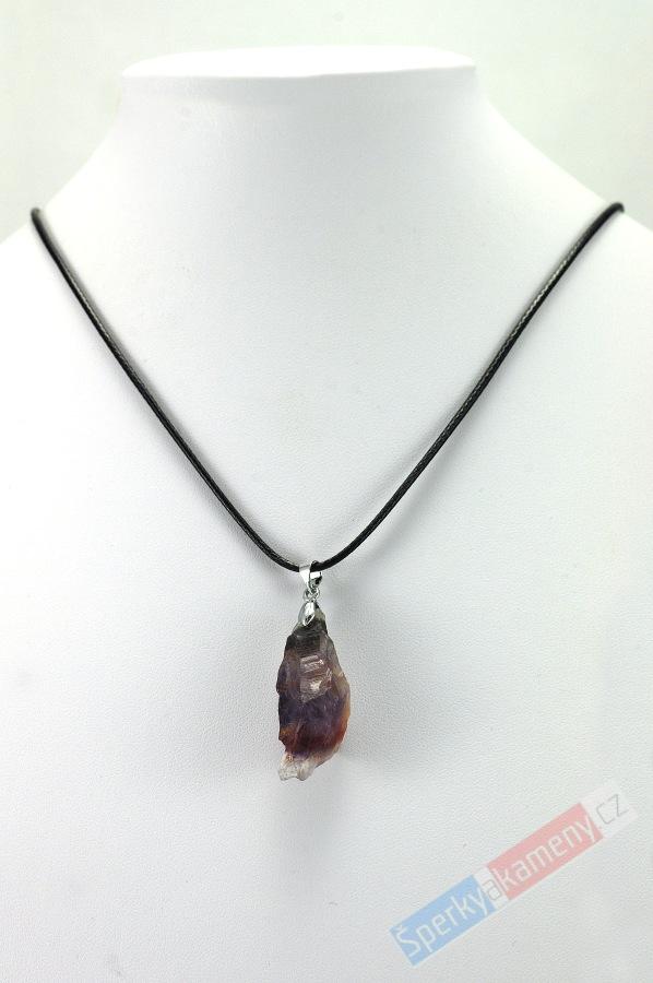 Originální unisex náhrdelník s přírodním surovým kakoxenem QA, přívěšek cca 34 x 15 mm, RARITA (KK2508S)