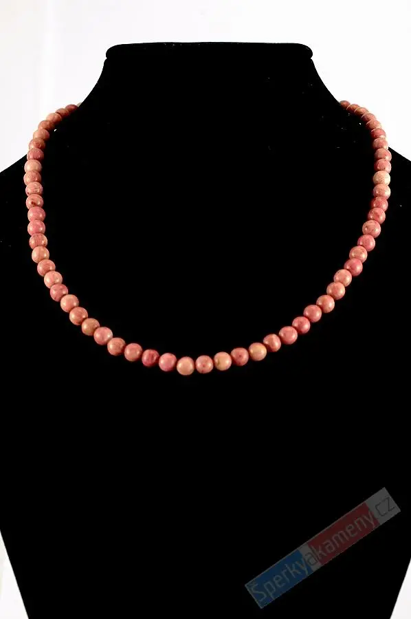 Náhrdelník z rodonitu, kuličky cca 5 mm (RO190) 