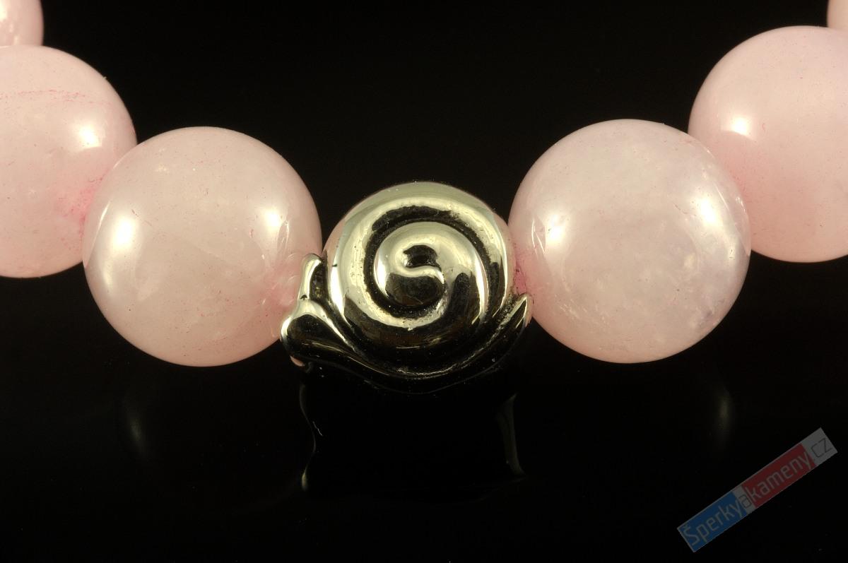 Náramek z růženínu "spirála lásky" (R140NS)