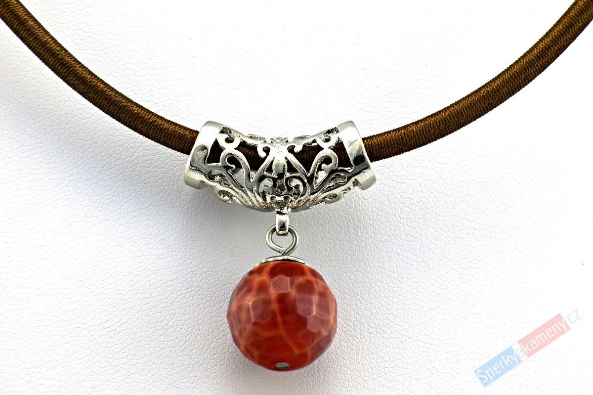 Originální náhrdelník ve stylu boho s ohnivým achátem (ACH1500S)