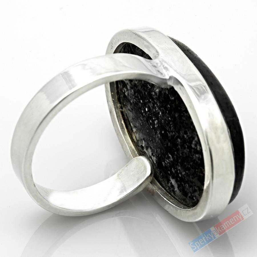 Stříbrný prsten (Ag 925/1000) s Black Sun Stone QA, vel. kamene cca 32 x 23 mm, RARITA (BSS1028R)
