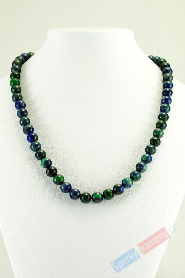 Náhrdelník z azuromalachitu, kuličky cca 8 mm (AZ301)