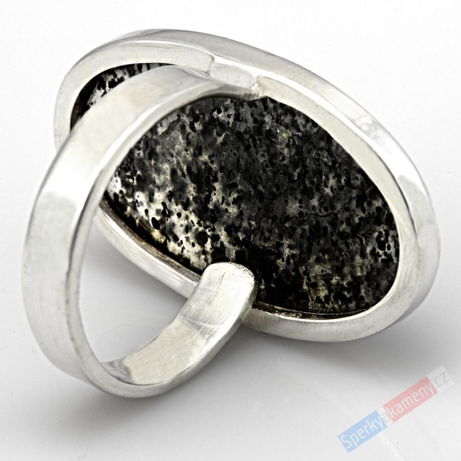 Stříbrný prsten (Ag 925/1000) s Black Sun Stone QA, vel. kamene cca 31 x 19 mm, RARITA (BSS7278R)