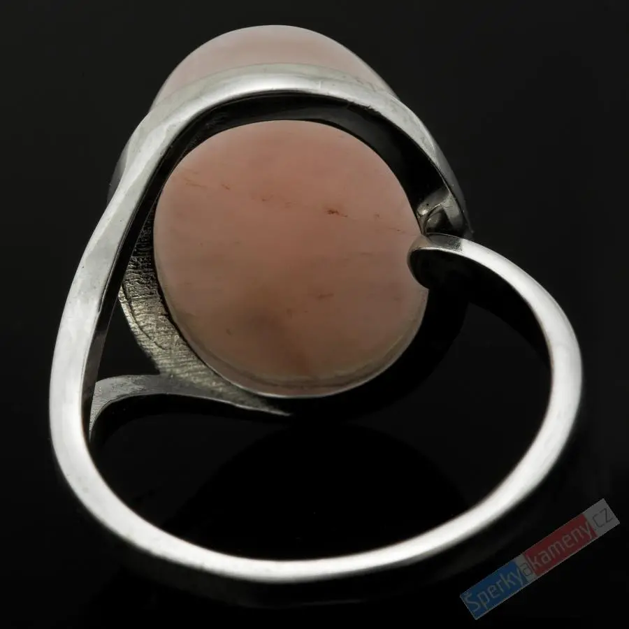 Stříbrný prsten (Ag 925/1000) s růženínem QA, vel. kamene cca 19 mm (R5153R)