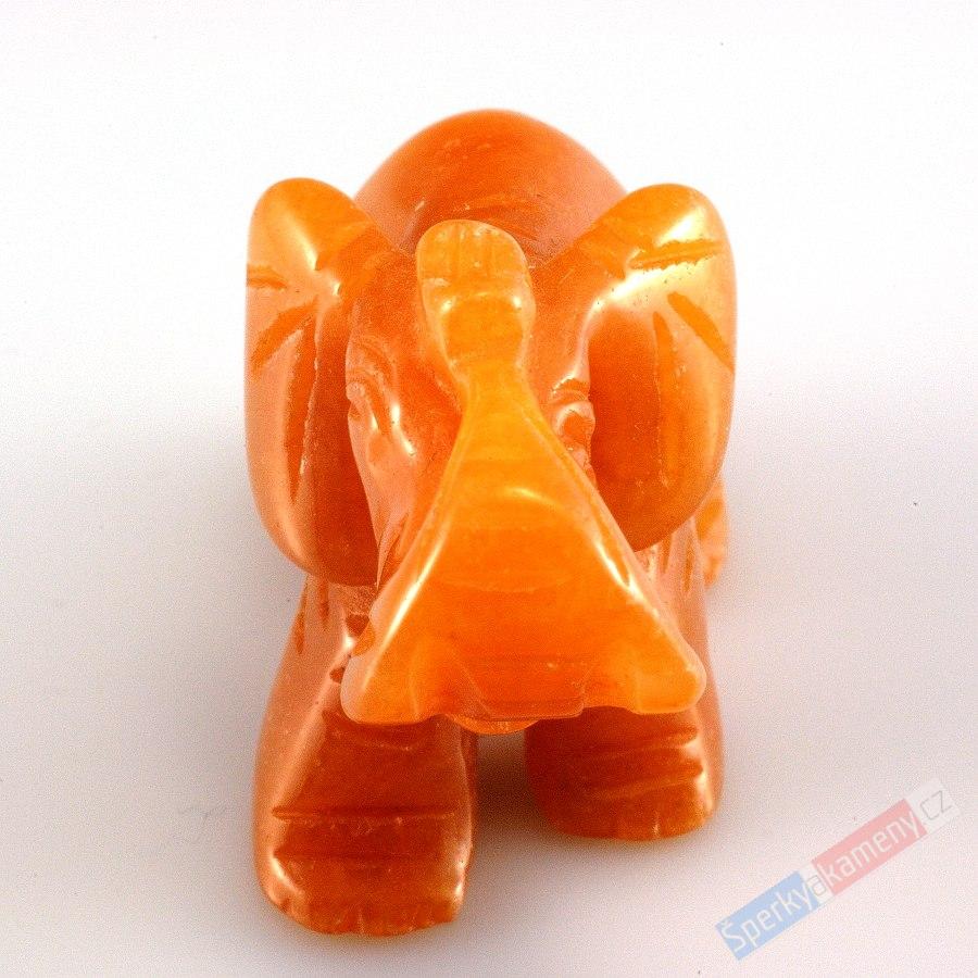 Figurka slona z oranžového avanturínu (AV80S)