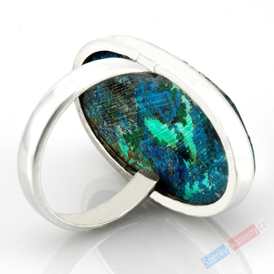 Stříbrný prsten (Ag 925/1000) se šatukitem QA, vel. kamene cca 31 x 19 mm, RARITA (SH1573R)