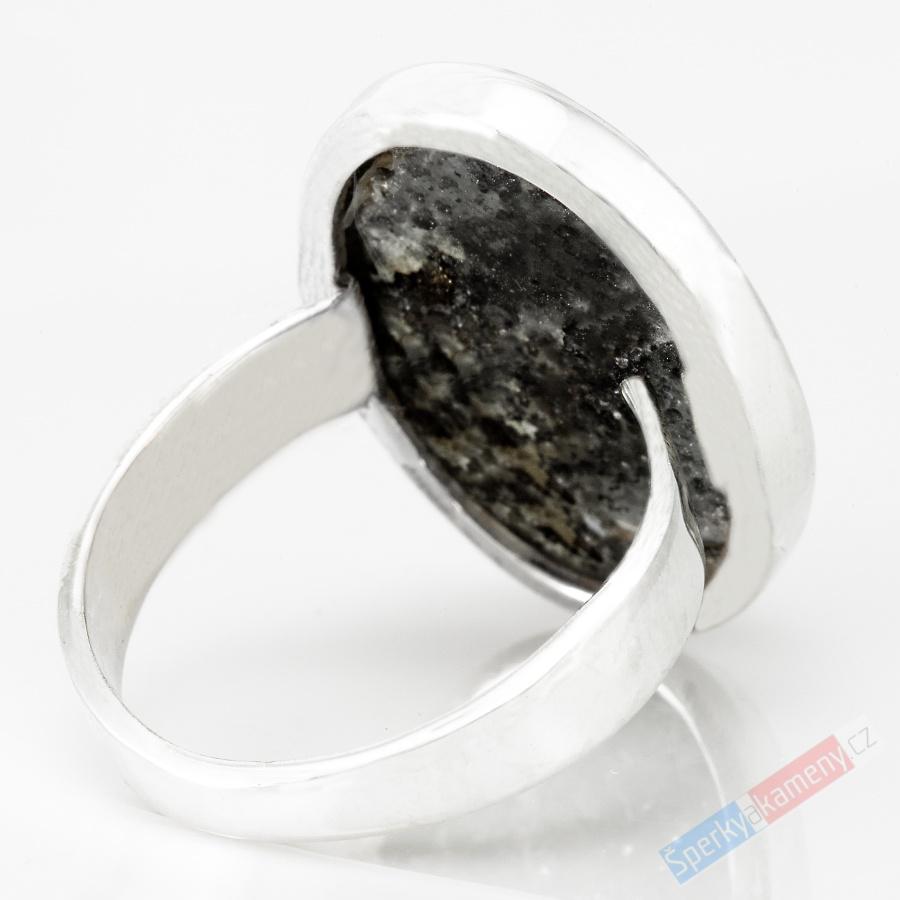Stříbrný prsten (Ag 925/1000) s Black Sun Stone QA, vel. kamene cca 23 x 17 mm, RARITA (BSS1091R)
