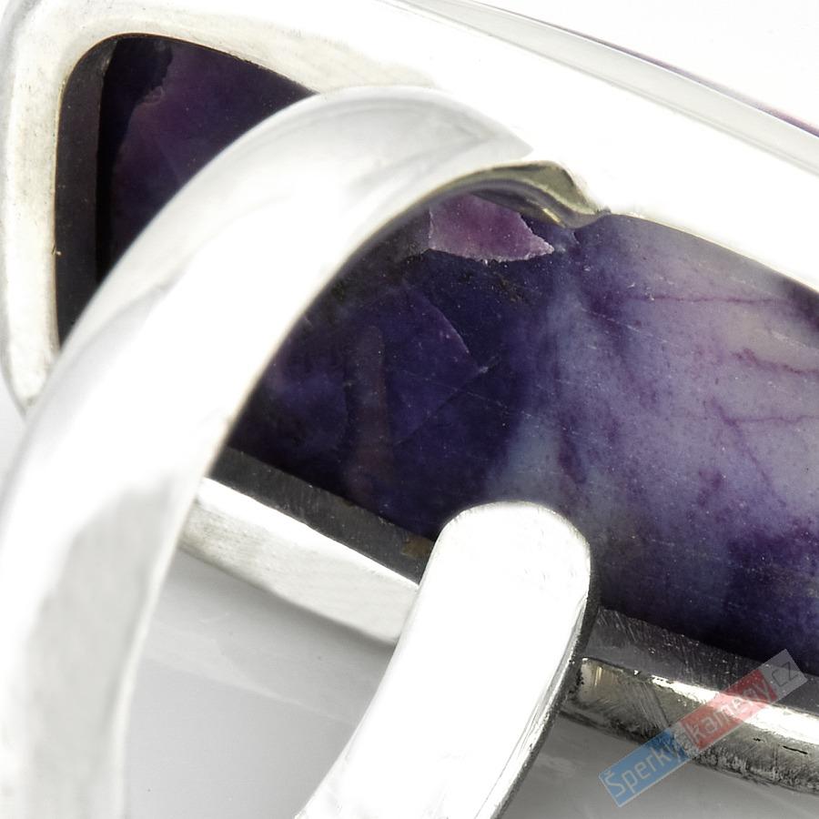 Unisex stříbrný prsten (Ag 925/1000) s Tiffany Stone QA, vel. kamene cca 26 x 15 mm, RARITA (TF1816R)