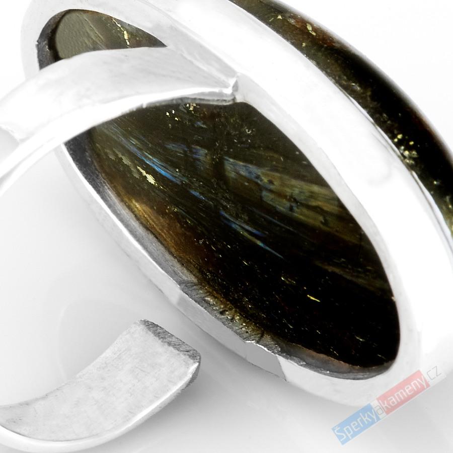 Velký stříbrný unisex prsten (Ag 925/1000) s nummitem QAA, vel. kamene cca 33 x 18 mm, RARITA (NT9075R)