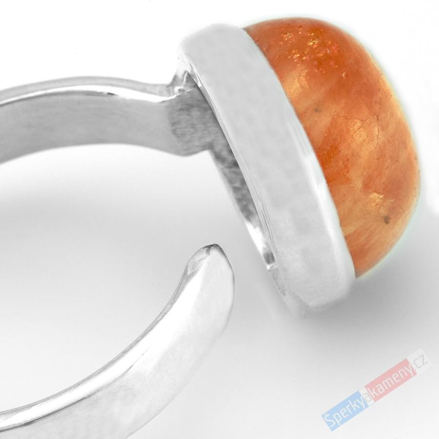 Stříbrný prsten (Ag 925/1000) se slunečním kamenem QA, vel. kamene cca 16 x 13 mm (SL8471R)