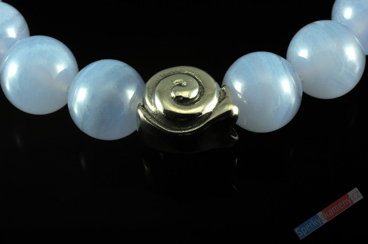 Náramek z modrého chalcedonu "křehká krása podléšky II", kuličky 8 mm (CHA290NS)