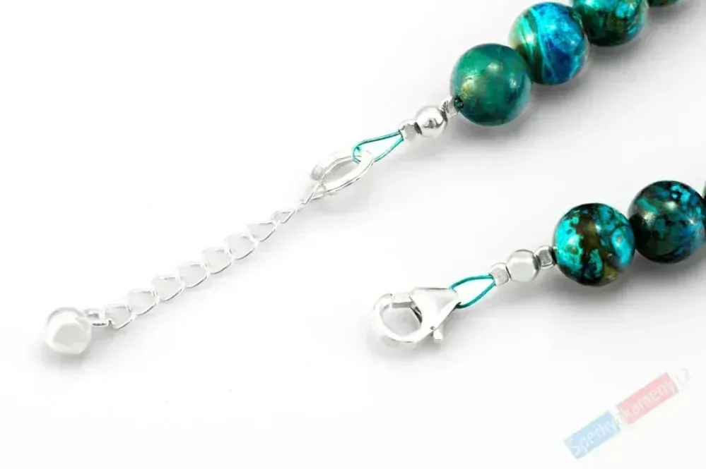 Náhrdelník ze šatukitu QA, stříbro Ag 925/1000, kuličky cca 9 mm, RARITA (SH1391S)