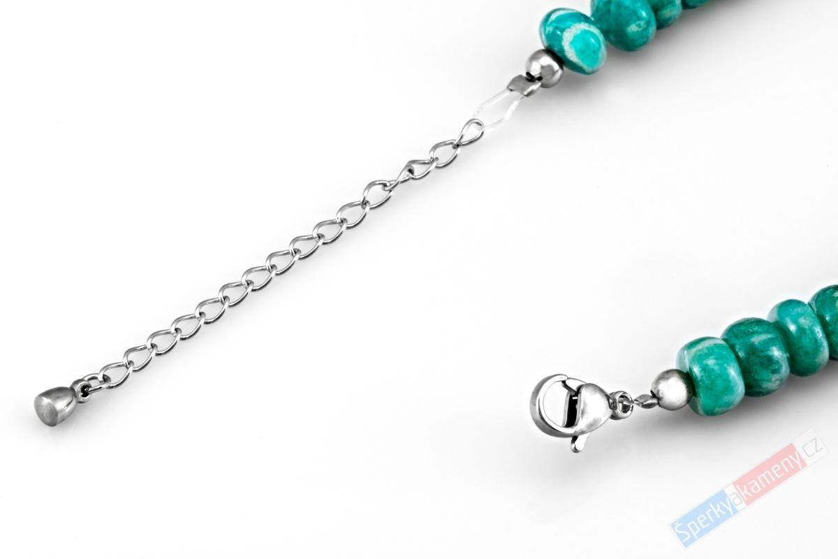 Náhrdelník z amazonitu QA, rondelky cca 4 x 8 mm (AIT6052S) 