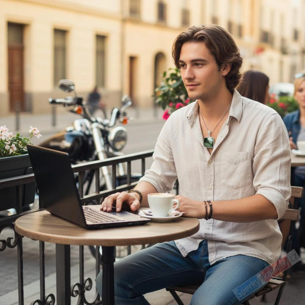 Unisex stříbrný přívěsek (Ag 925/1000) se serafinitem QAA, cca 24 x 24 mm, RARITA (SF4453P) 