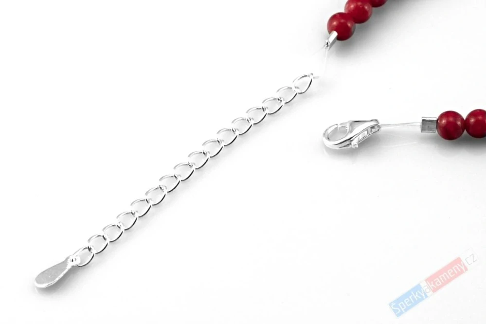 Originální náhrdelník v boho stylu z thulitu a bílých říčních perel s přívěskem QAA, stříbro Ag 925/1000, "země královny Maud XI", RARITA (THL1514S)