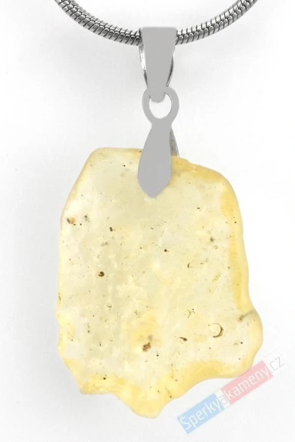 Unisex přívěsek z tektitu Libyan Desert Glass, cca 22 x 17 mm, stříbro Ag 925/1000, RARITA (LG4235P)