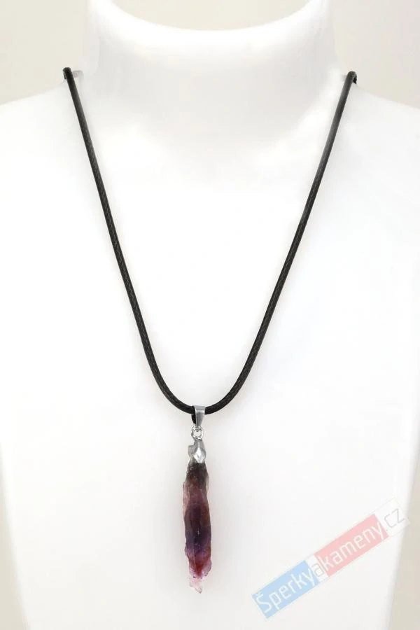 Originální unisex náhrdelník s přírodním surovým kakoxenem QA, přívěsek cca 34 x 8 mm, RARITA (KK2424S)