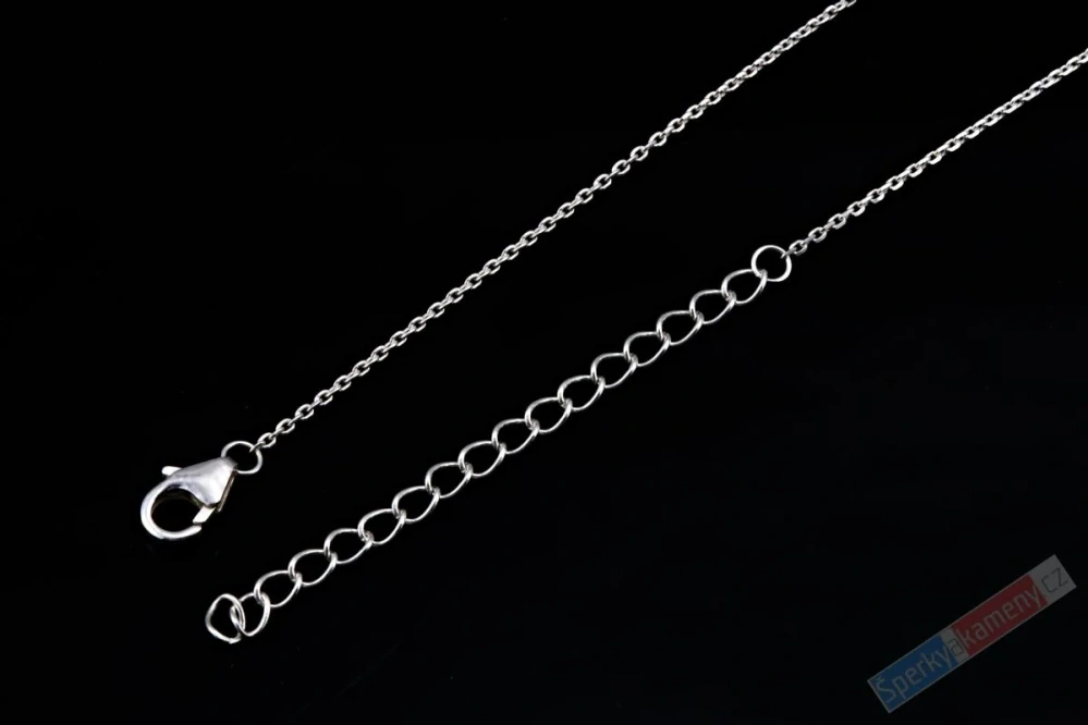 Minimalistický stříbrný náhrdelník (Ag 925/1000) s drahými opály QA, "šperk pro květinovou vílu" (ODR1694A)