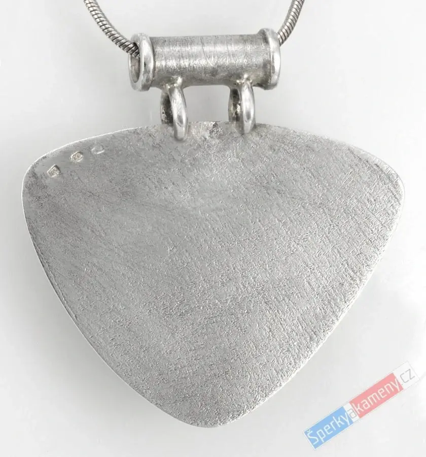 Větší stříbrný přívěsek (Ag 925/1000) s amolitem QAA, cca 30 x 40 mm, RARITA (ALM2119P)