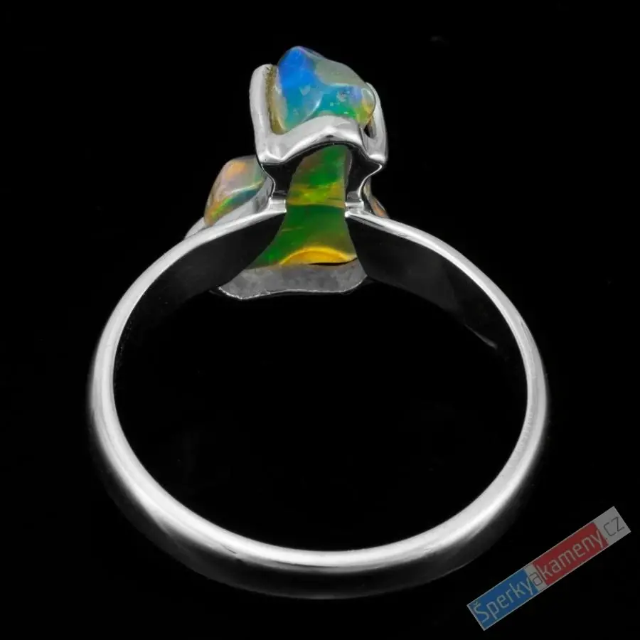 Stříbrný prsten (Ag 925/1000) s přírodním drahým opálem QAA, free form cca 14 x 10 mm, POUZE VELIKOST 57, RARITA (ODR1513R)