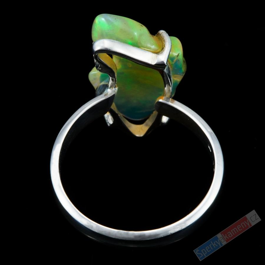 Stříbrný prsten (Ag 925/1000) s přírodním drahým opálem QAA, vel. kamene cca 24 x 12 mm, RARITA (ODR2119R)
