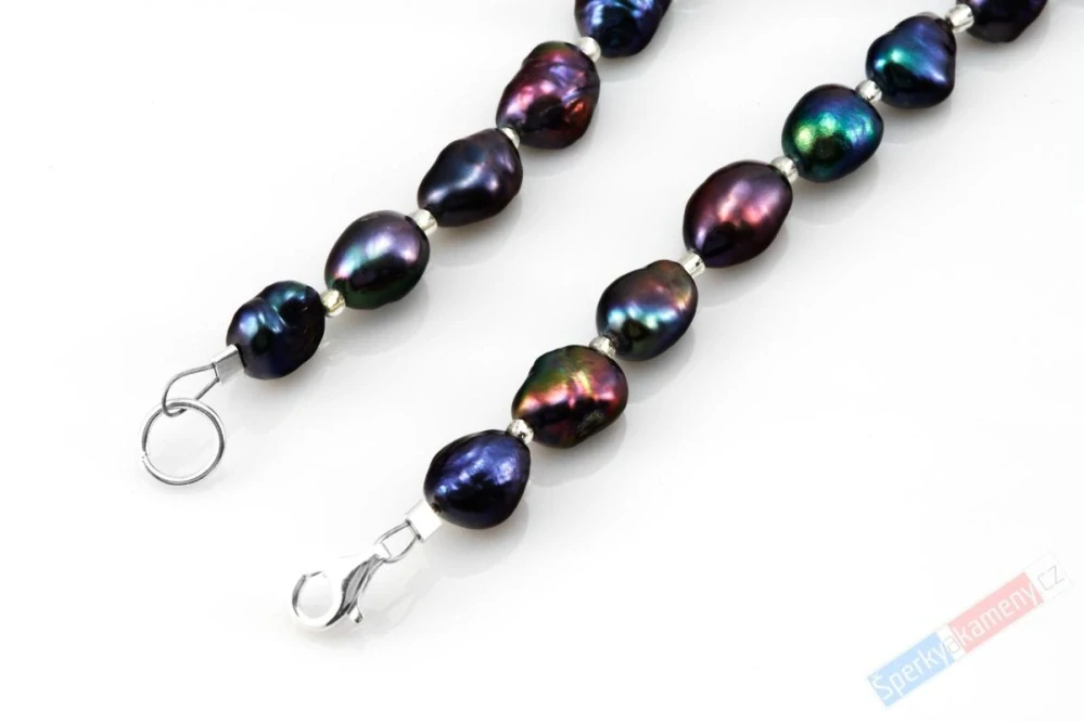 Originální náhrdelník v boho stylu ze sladkovodních multicolor perel s přívěskem z Biwa perly multicolor QA, stříbro Ag 925/1000, "Šperk pro jezerní princeznu" (PMC5384S)