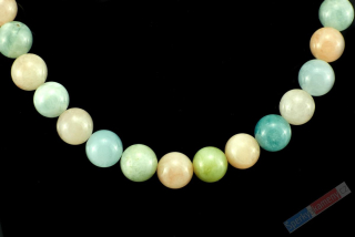 Náhrdelník z berylu QA, kuličky cca 9 mm, stříbro Ag 925/1000 (BE6292S)