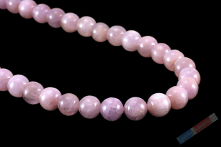 Náhrdelník z kunzitu  QAA, kuličky 8,5 mm, stříbro Ag 925/1000, RARITA (KT9439S)