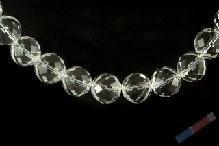 Náhrdelník z broušeného křišťálu QAA, stříbrno Ag 925/1000, kuličky cca 10 mm, délka cca 52 cm (KR8201B) 