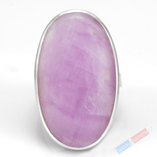 Velký stříbrný prsten (Ag 925/1000) s kunzitem QAA, vel. kamene cca 36 x 22 mm, nádherná barva, RARITA (KT1516R)