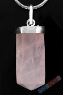 Unisex přívěsek z růženínu QA, stříbro Ag 925/1000, cca 24 x 11 mm (R2783P)