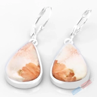 Stříbrné náušnice (Ag 925/1000) se skolecitem QA, kapky cca 21 x 15 mm, RARITA (SC9086U) 