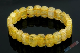 Náramek ze sagenitu QA, plochý, oválky cca 8 x 13 mm, RARITA (KRS3932NS)