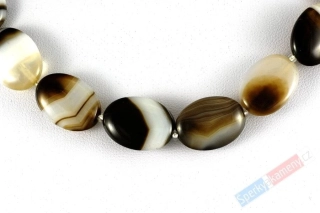 Náhrdelník z onyxu, oválky cca 18 mm (ON240) 