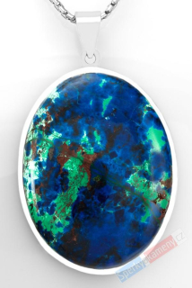 Větší stříbrný přívěsek (Ag 925/1000) s quantum quattro QAA, ovál cca 44 x 35 mm, nádherné probarvení, RARITA (QQ1937P)