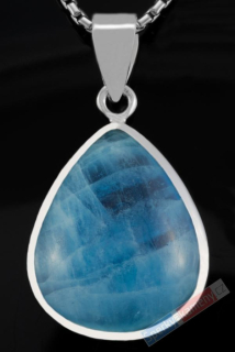 Stříbrný přívěsek (Ag 925/1000) s akvamarínem QA, kapka cca 27 x 22 mm, krásná sytá barva (AK7261P)