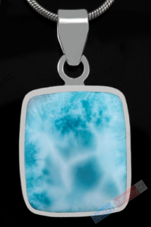 Unisex stříbrný přívěsek (Ag 925/1000) s larimarem, cca 20 x 18 mm, RARITA (LR7865P) 