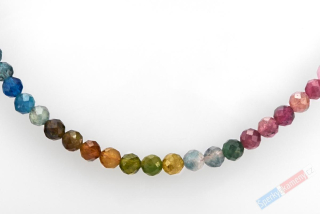 Náhrdelník z broušeného turmalínu QA, kuličky cca 4 mm, stříbro Ag 925/1000, délka 41 cm (TU7744B)