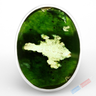 Velký stříbrný prsten (Ag 925/1000) s chromchalcedonem QA, vel. kamene cca 31 x 24 mm, RARITA (CHN1875R) 