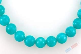 Náhrdelník z amazonitu z Peru QAA, stříbro Ag 925/1000, kuličky cca 10 mm, nádherná tyrkysová barva (AIT7744S)