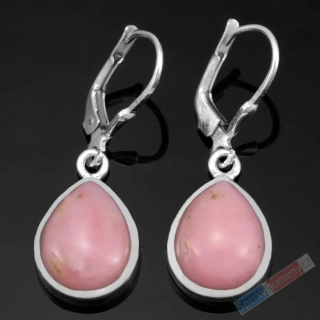Stříbrné náušnice (Ag 925/1000) s andským opálem QA, kapky cca 14 mm, RARITA (OA5142U)