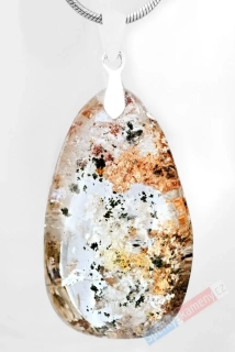 Unisex přívěsek z lodolitu QA, cca 32 x 19 mm, "první sněhové vločky v zahradě", RARITA (LO3632P)