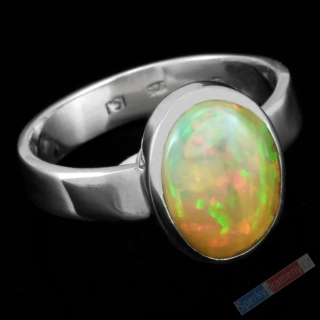 Stříbrný prsten (Ag 925/1000) s drahým opálem QAA, vel. kamene cca 14 x 11 mm, RARITA (ODR1217R)