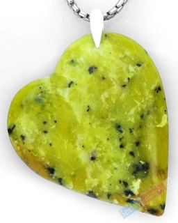 Větší originální přívěsek z lizarditu QA, stříbro Ag 925/1000, srdce cca 43 x 37 mm, "radost v srdci", RARITA (LZ5868P)