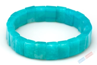 Náramek z amazonitu z Peru QA, plochý, dílky cca 12 x 8 mm (AIT5142NS)