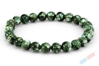 Náramek ze serafinitu QAA, kuličky cca 10 mm, celkem 21 kuliček, RARITA (SF8808NS)